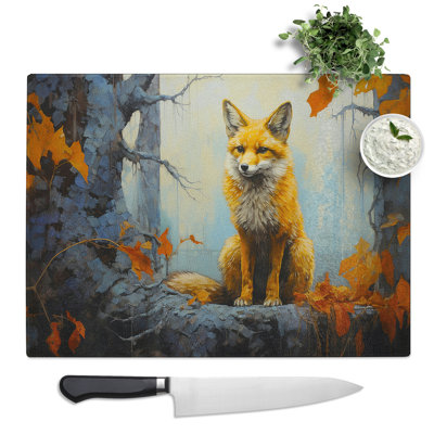 Fox Contemporary No.2  Glass Chopping Board