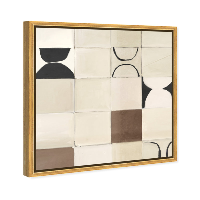Boho Tiles Print by Oliver Gal, 31" H x 31" W, Gold Floater Frame