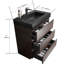 Meuble-lavabo moderne - 30 po, finition noyer avec grande capacité de rangement
