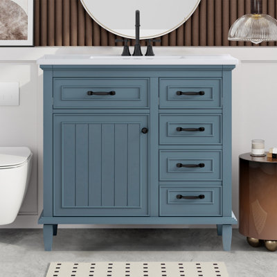 Armoire de meuble-lavabo 36 po avec comptoir en céramique