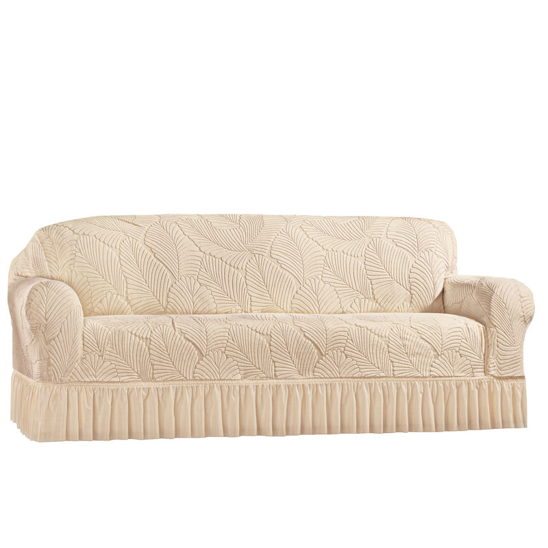 Housse à jupe à volants texturée, Crème texturé