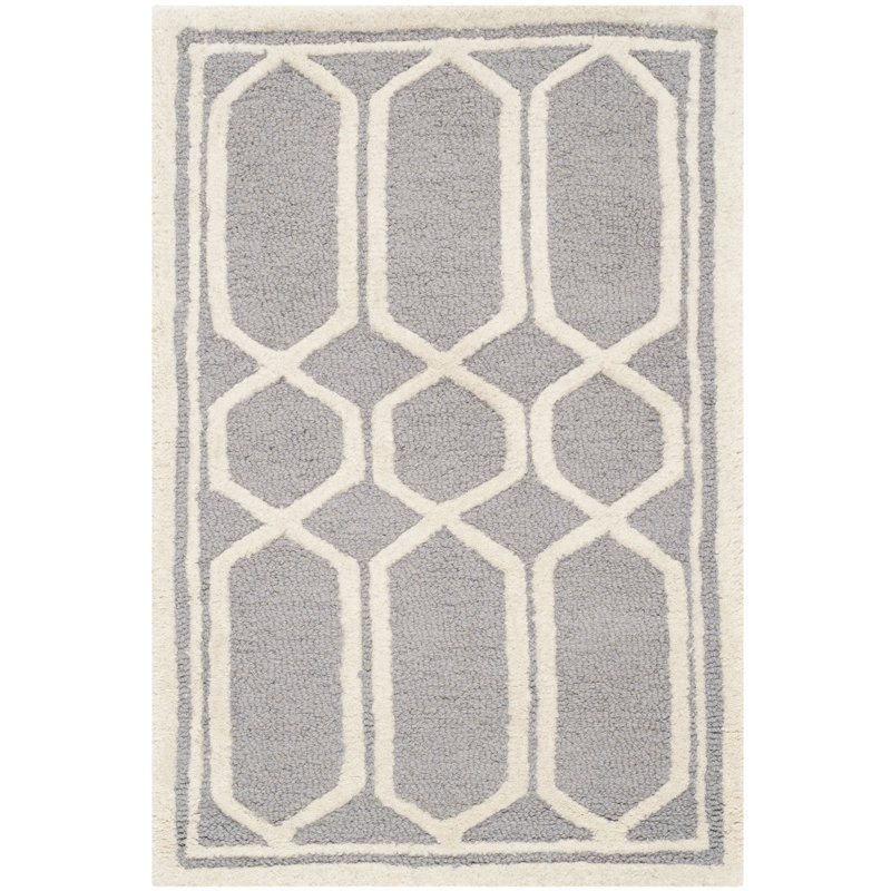 Zeppelin Geometric Wool Hand Woven Area Rug, Rectangle 61 x 91 cm