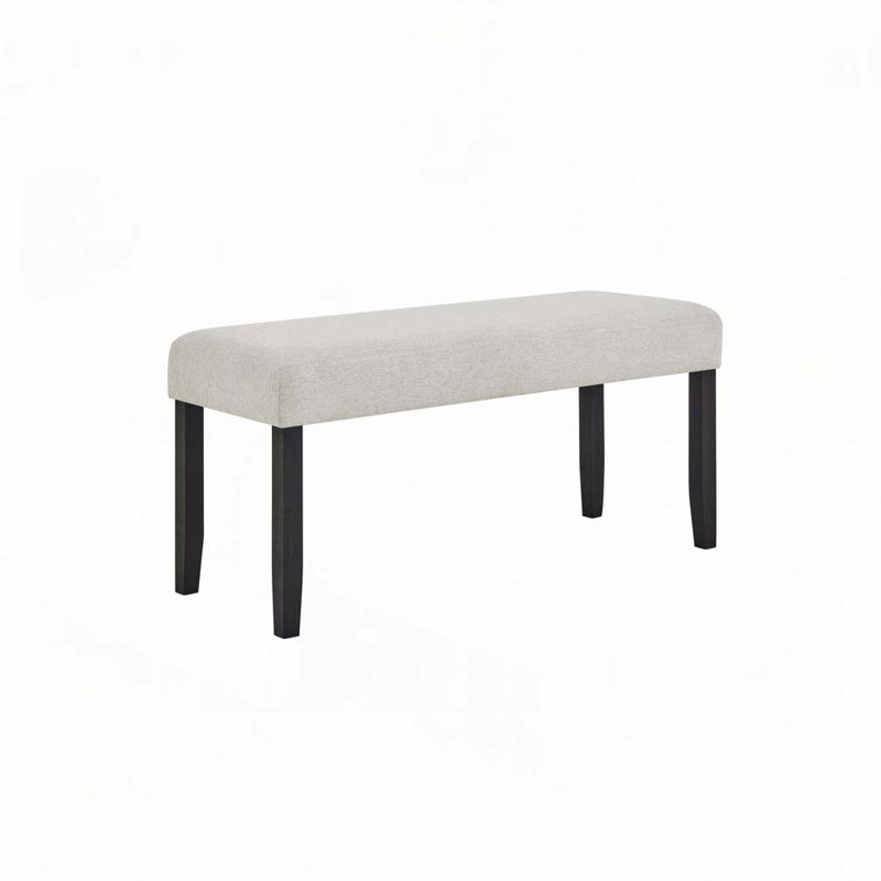Upholstered Bench, Light Gray