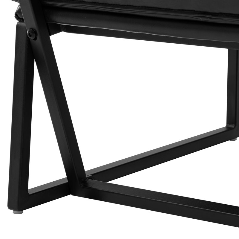 Caylub 28'' Wide Accent Chair Side Chair, Black Faux Leather
