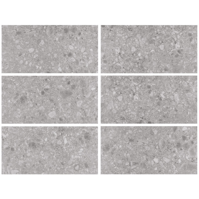Stonehenge Rizzo LVT 12MIL 12" W x 24" L Terrazzo Look Glue Down Luxury Vinyl Tile, Earth Gray
