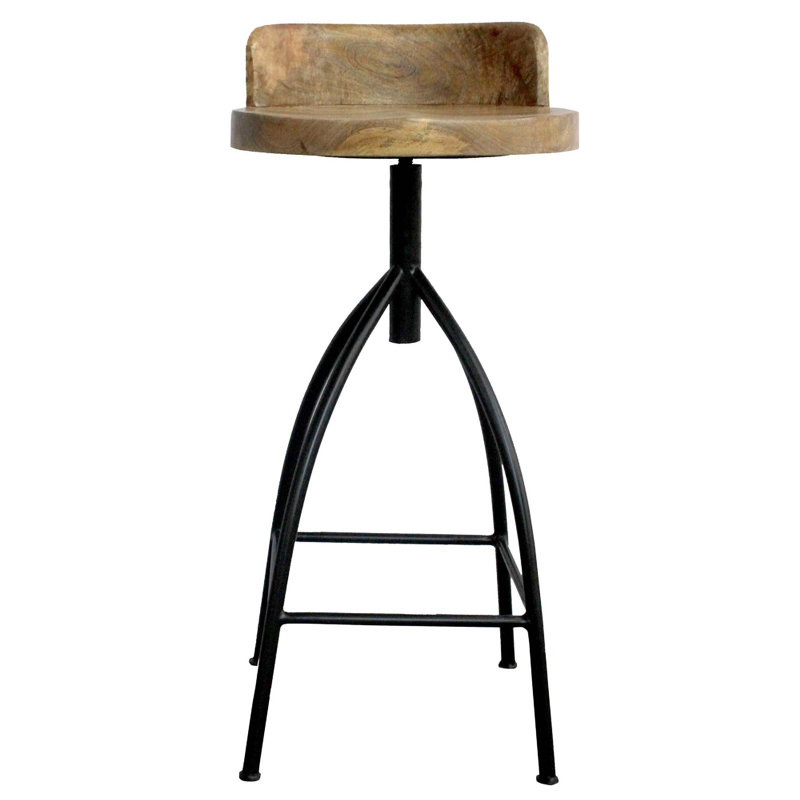  Ensemble de tabourets de bar réglables très hauts avec siège en bois de manguier pia de H 2 à 32 po, 2