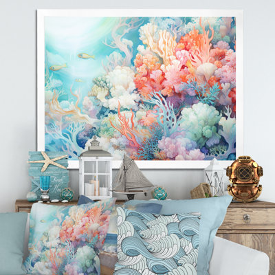 Underwater Coral Symphony Ii I - Coastal Coral Under Water Large, art mural