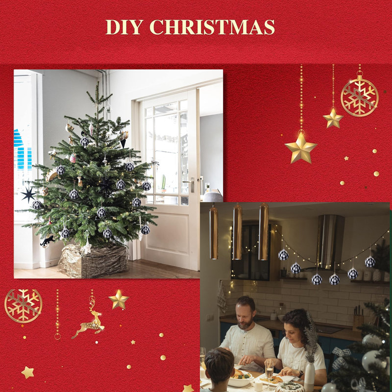 48 pièces décoratives de Noël, Noir