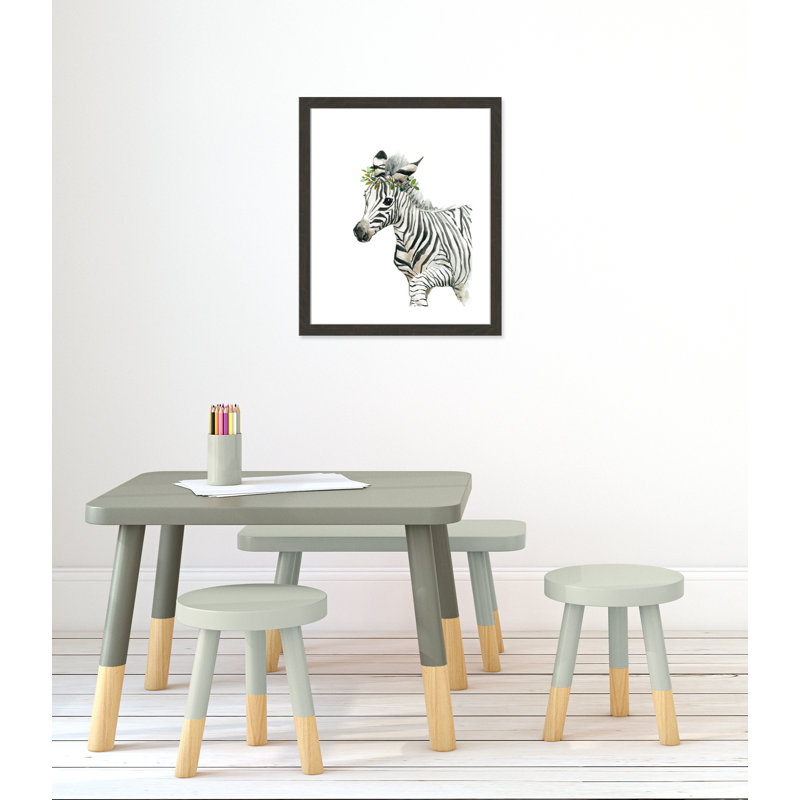 «Savannah Zebra», art encadré, H 26,5 po x l 22,5 po x P 0,625 po, Cadre noir