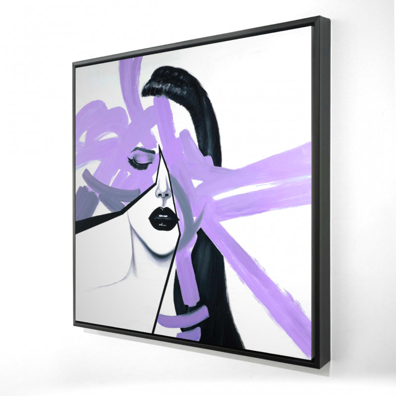 «Abstract Purple Woman Portrait» sur toile, 36"H x 36"W