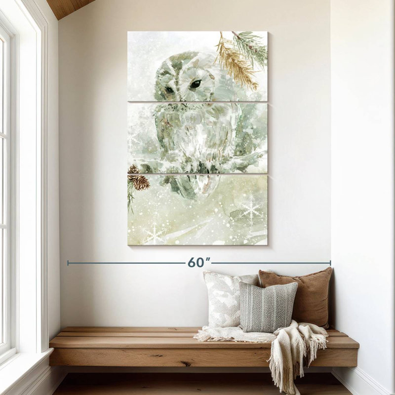 Brampt Winter Lodge Owl, 50" H x 32" W