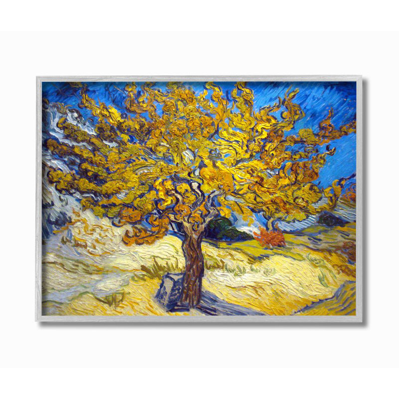 «Golden Tree Blue Yellow Van Gogh Classical» par Vincent Van Gogh - reproduction d'art, H 16 po x l 20 po