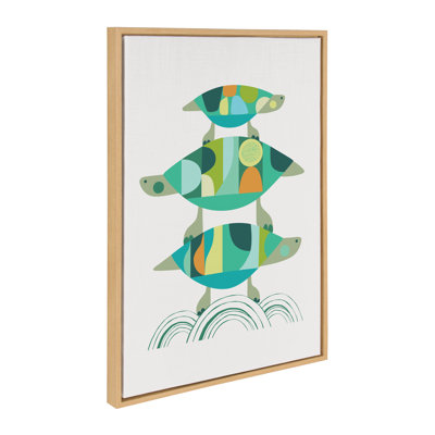 «Turtle Family» par Rachel Lee, 3 oiseaux, reproduction d'art sur toile encadrée