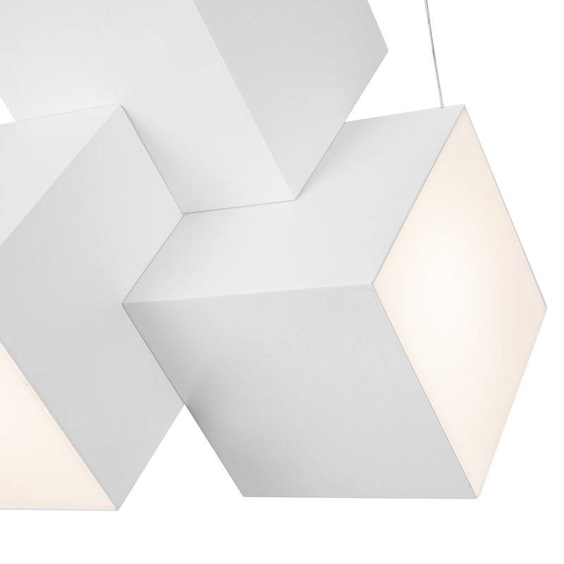 Tetra 3 - Light LED Pendant by Sean Brown, White