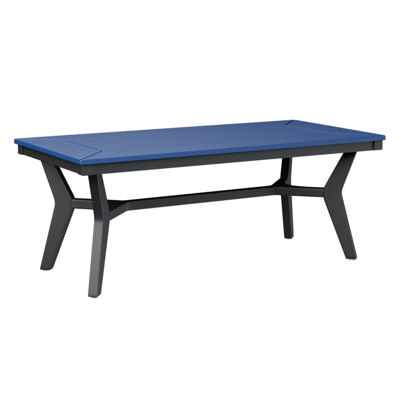 Berlin Gardens Mayhew Rectangular Coffee Table, Black, Pacific Blue