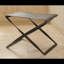 Tabouret pliant - Cuir brun