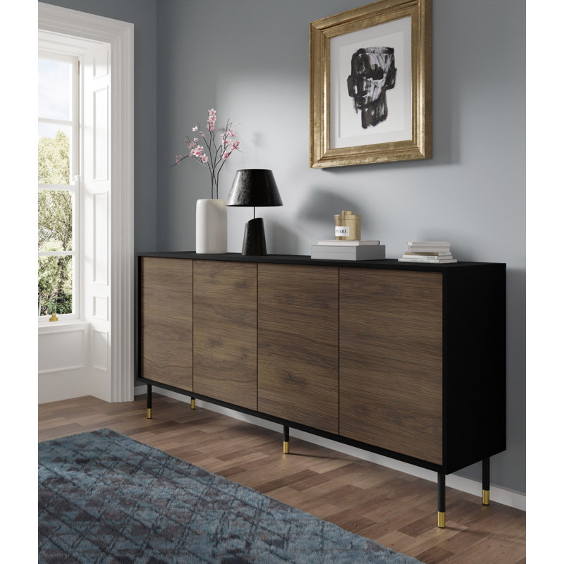 Avanna 180cm Sideboard, Black/Catania oak