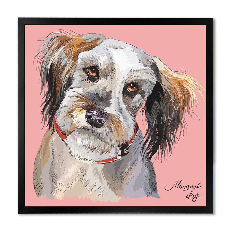 «Cute Fluffy Dog», reproduction sur toile encadrée, Cadre photo noir, H 16 po x l 16 po x P 1 po