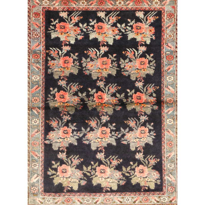 Tapis traditionnel rouge / noir Siedentopf, Rectangle 7 pi x 9 pi