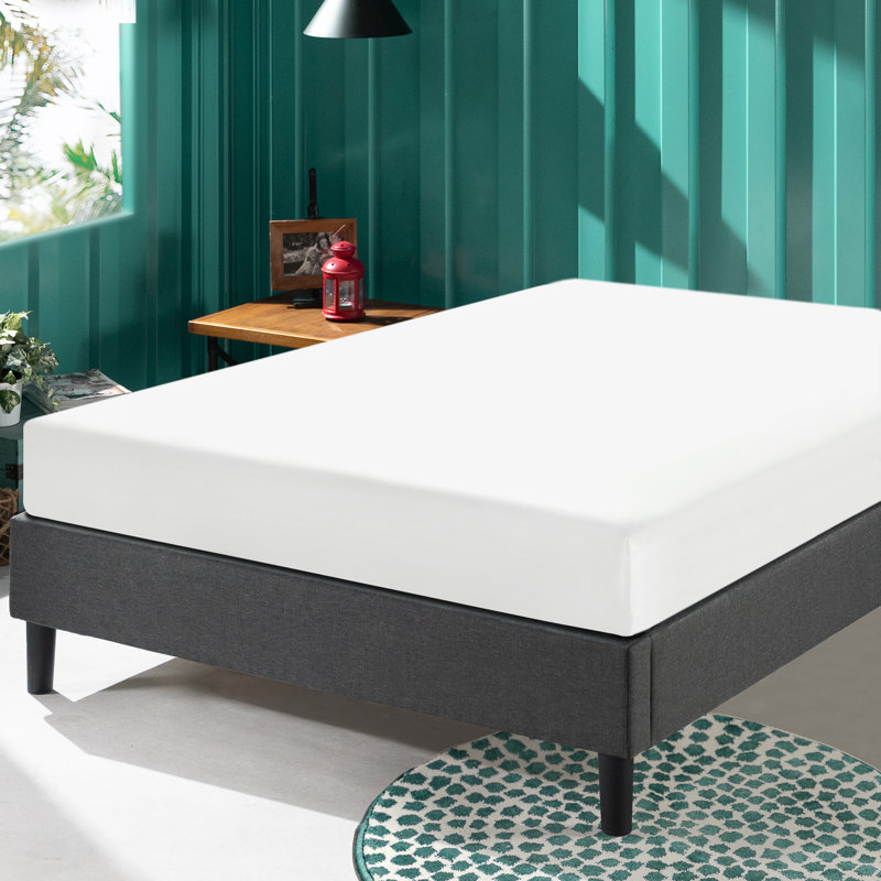 Lit plateforme tapissier Besnik, Gris, Plein