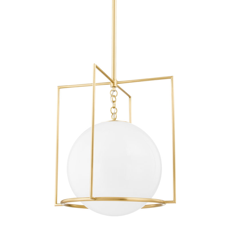 Frankie 1 Light Pendant, Aged Brass