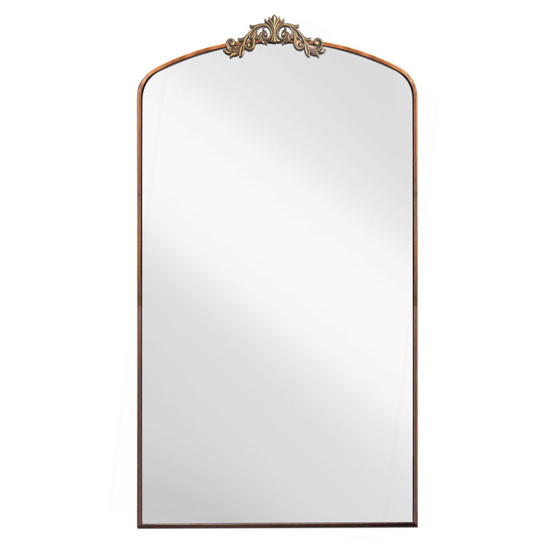Full Length Mirror 36X66 Inch Vintage Ornate Arched Floor Mirror Metal Framed Mirror Dressing Mirror Oversized Wall Mirror, For Entryway, Living Room, Bedroom, Clothing Shop,  Antique Bronze