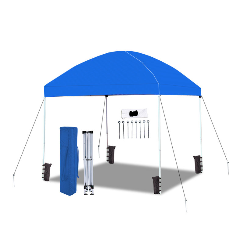 Blue 8ft x 8ft Collapsible Canopy with White Frame