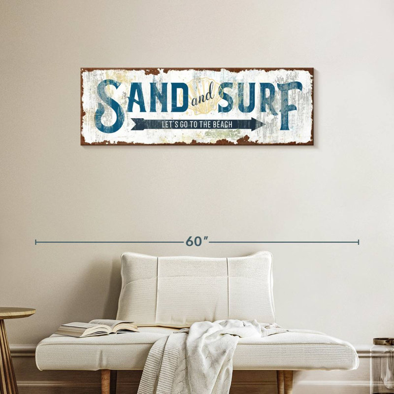 Sable et surf, impression sur toile, H 14 po x l 42 po