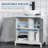 Modern Under Sink Cabinet With 2 Doors, Pedestal Under Sink Bathroom Cupboard, Bathroom Vanity Cabinet With Adjustable Shelves, Gray And White