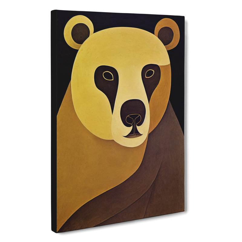 Traditional Bear No.1 Abstract - Wall Art, Wrapped Canvas, 50cm H x 35cm W x 3cm D, No Matte