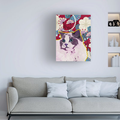 Art mural sur toile tendue - Art mural BigBadMullet «Wow Kitty I» pour le salon, la chambre à coucher ou le bureau - 18 x 24