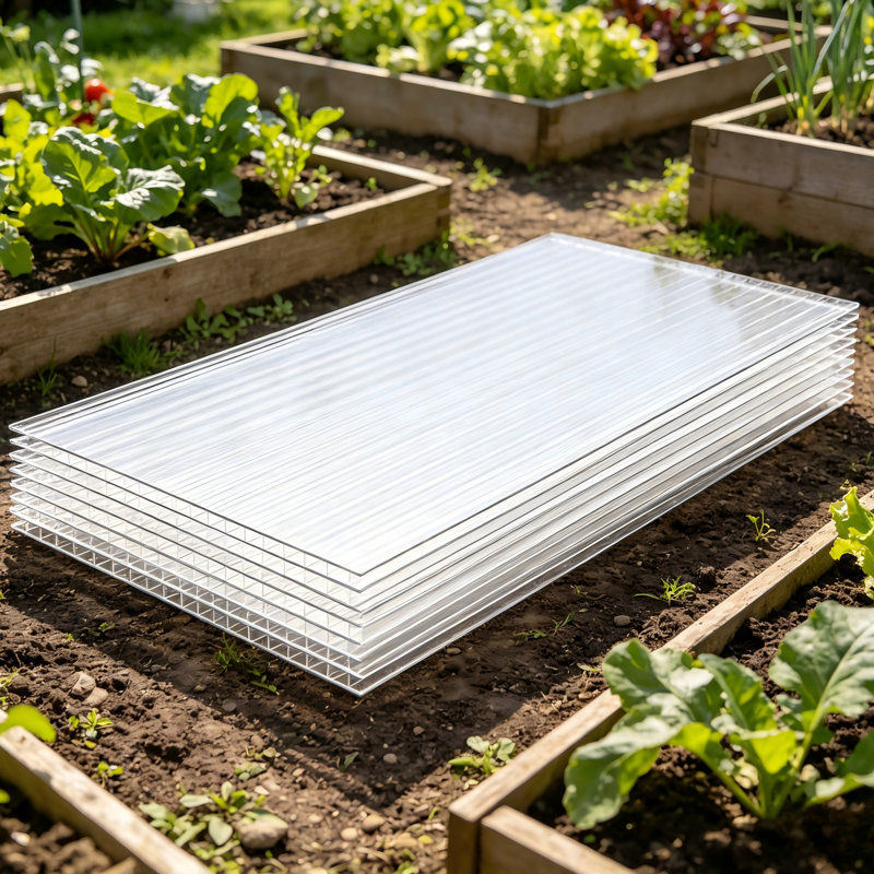 Draps en polycarbonate à double paroi, panneaux de serre protégés contre les rayons UV, feuilles de toiture isolées et incassables pour serre, abri de jardin, abri de jardin et projets de bricolage