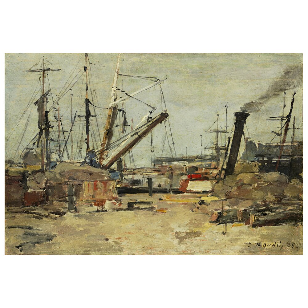 Gerahmtes Leinwandbild Les Chalutiers von Eugène Boudin