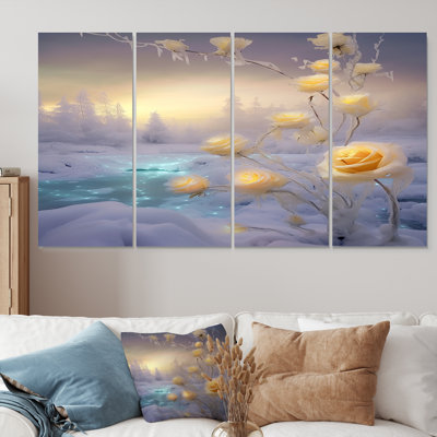 Middleborough - Roses Wall Art Decor Set 4 Piece