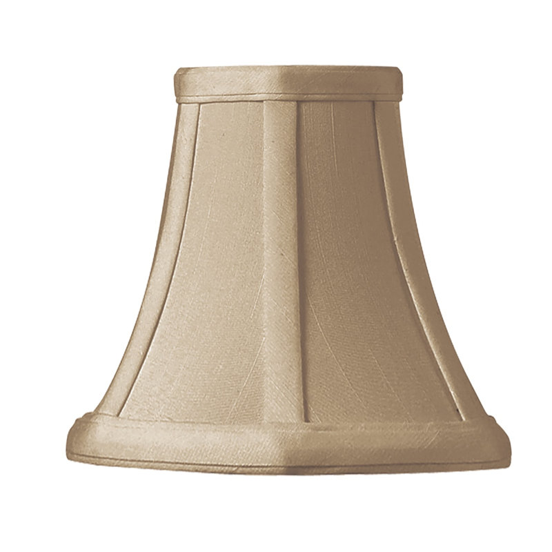 Abat-jour candélabre à cloche en soie/chantoung (attache), Taupe, H 5 po x l 5 po x P 5 po