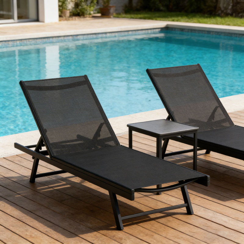 CHAISE LUNGE, Noir