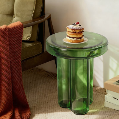 Table d'appoint ronde en verre