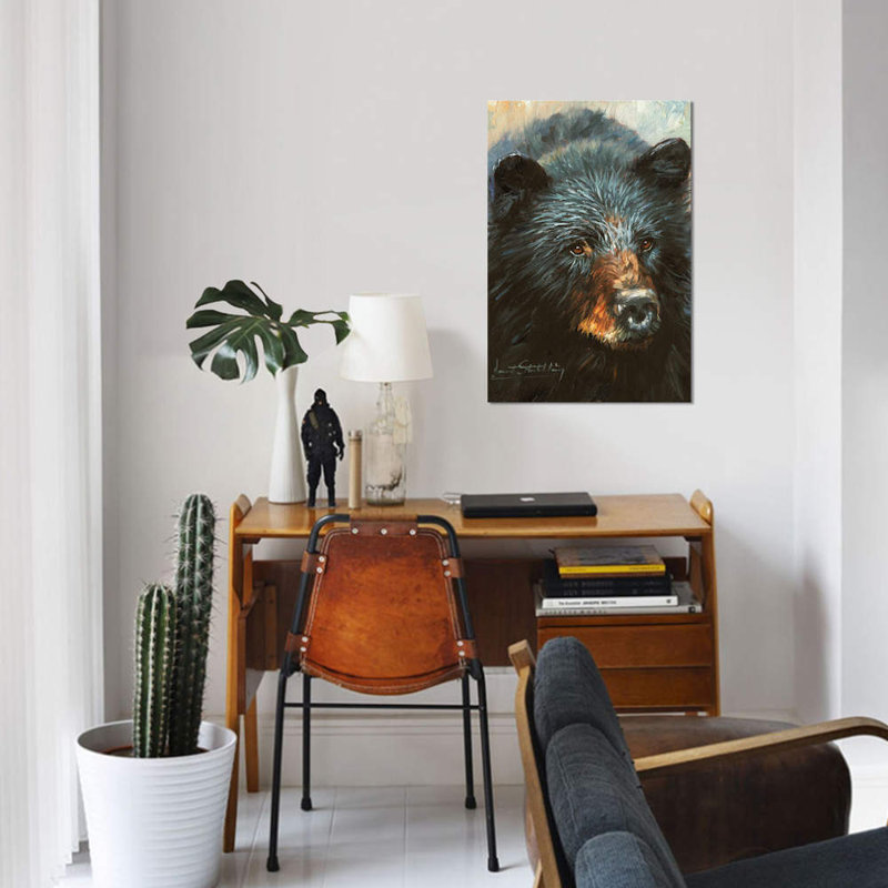 «Black Bear» par David Stribble - impression sur toile tendue, H 60 po x l 40po x P 1,5 po, Toile tendue, Pas de tapis