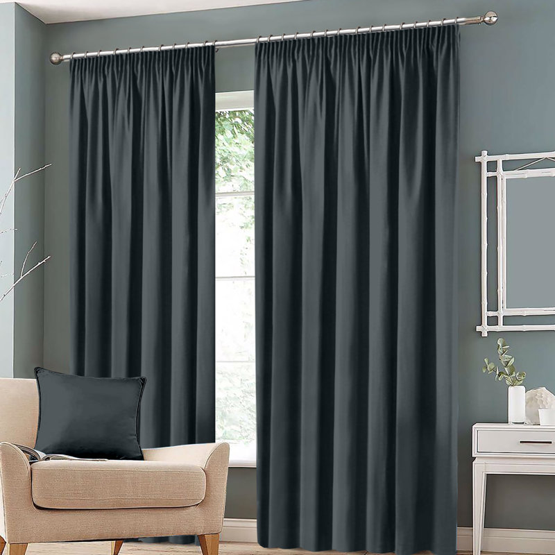 Eiliana Room Darkening Curtain Pair, Red, Width 116 x Drop 137 cm