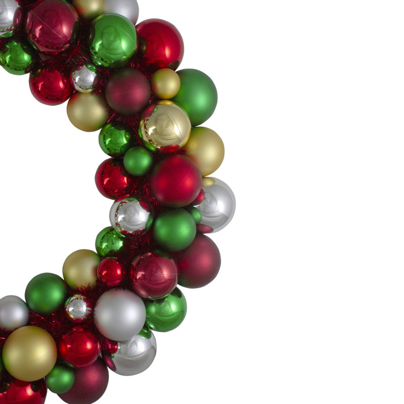 Couronne de Noël traditionnelle incassable à 2 finitions de couleur incassable 36 po