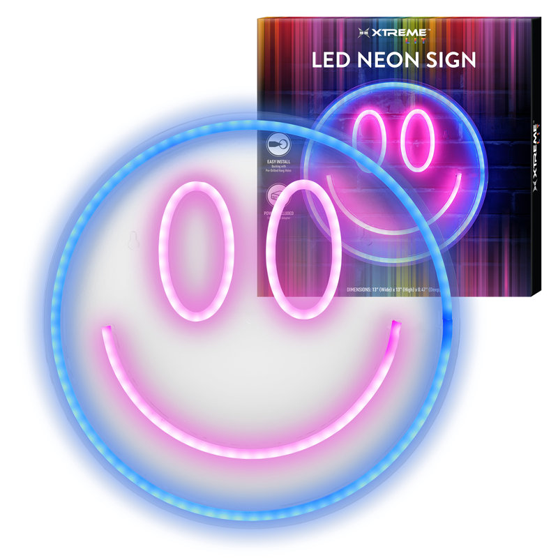 Enseigne lumineuse DEL 13 po Smiley Face
