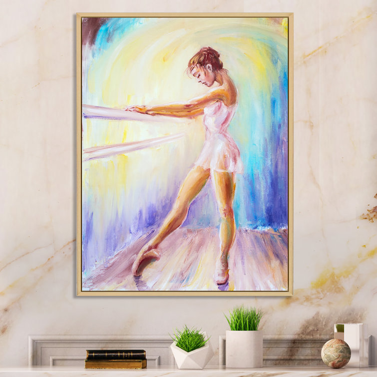House of Hampton® Young Ballerina Practising On Canvas Painting | Wayfair