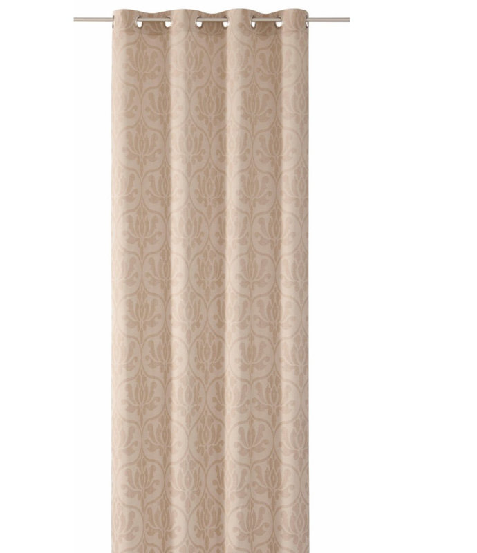 Alcorn Room Darkening Curtain, 135cm Width x 175cm Drop, Beige