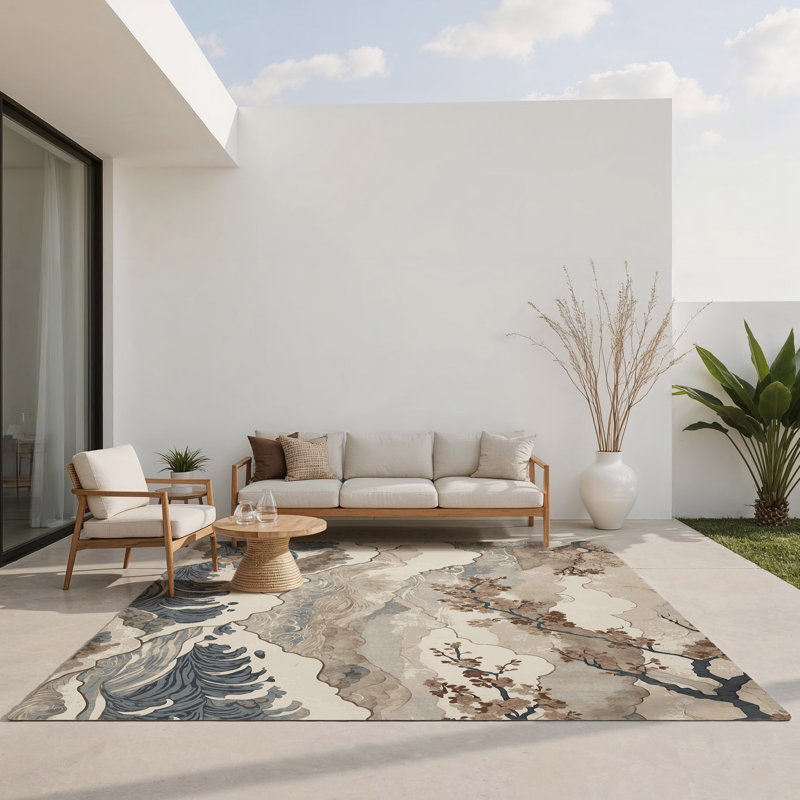 Tapis intérieur et extérieur Blossom Tides, Rectangle 4pi x 6 pi