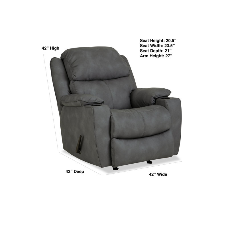 Fauteuil inclinable manuel berçant Denault, Gris