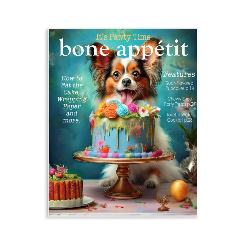 Plaque murale parodique «Bone Appetit Dog» par Grotto Studios