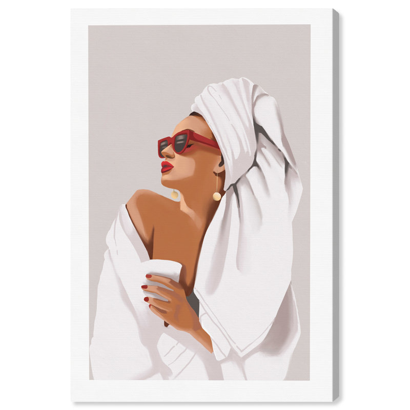 «Her Morning routine» - impression, Toile tendue, H 54 po x l 36 po, Sans cadre