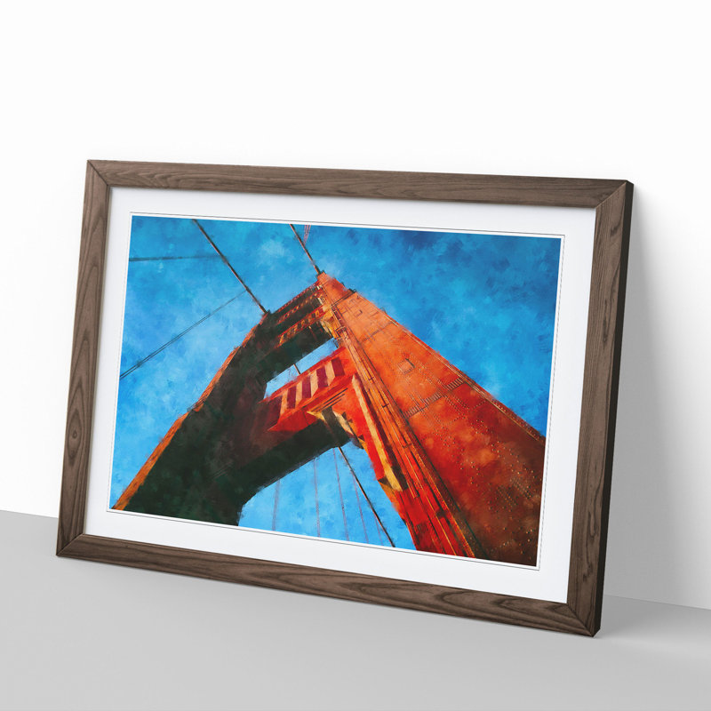 Golden Gate Bridge Vol.1 - Picture Frame Painting, 48cm H x 65cm W x 2cm D, Walnut Framed