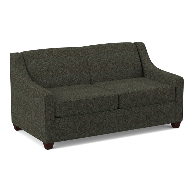 Phillips 68" Square Arm Loveseat with Reversible Cushions, Empire Mahogany, Dorset Charcoal