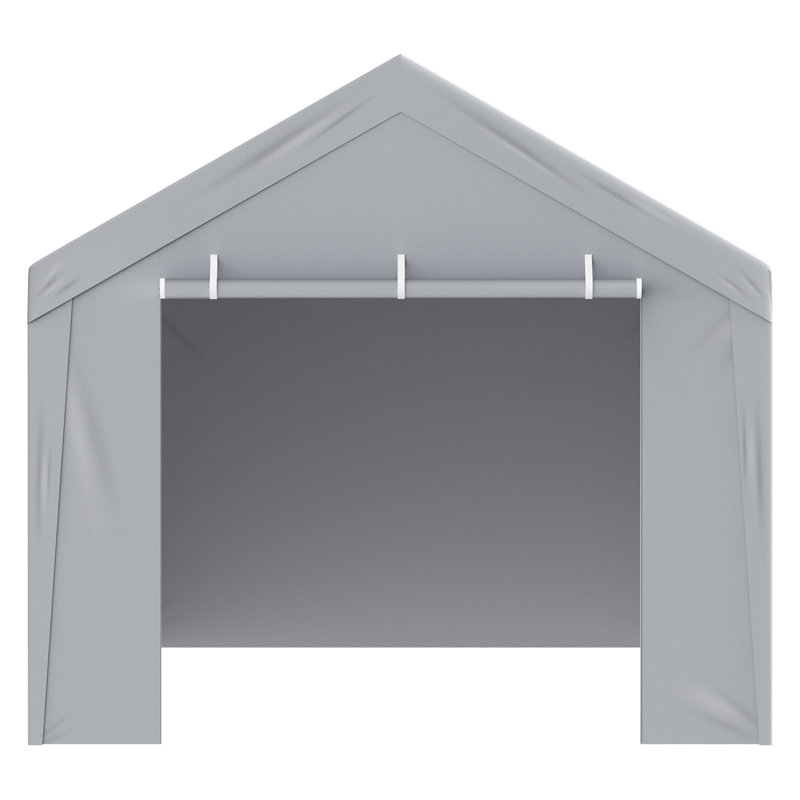 Gray 10' x 20' PE Plastic Carport Replacement Canopy Cover